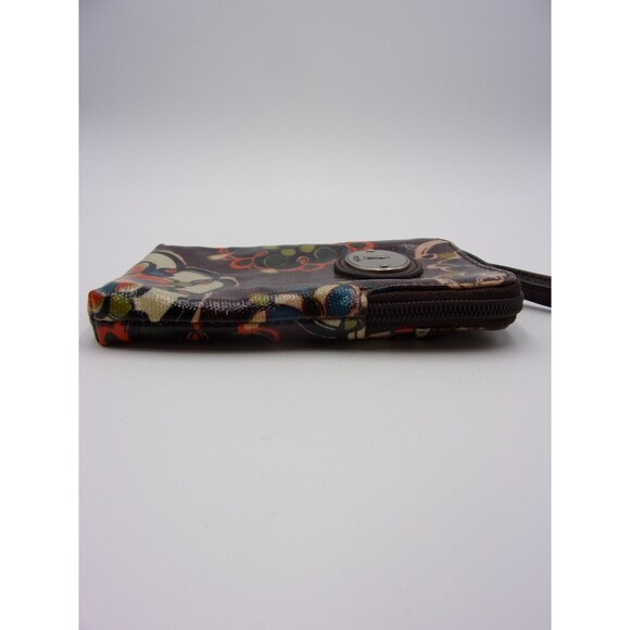Fossil Wristlet Wallet Phone Sleeve Key Per Purse Zip Vintage Floral Concert - Picture 7 of 12
